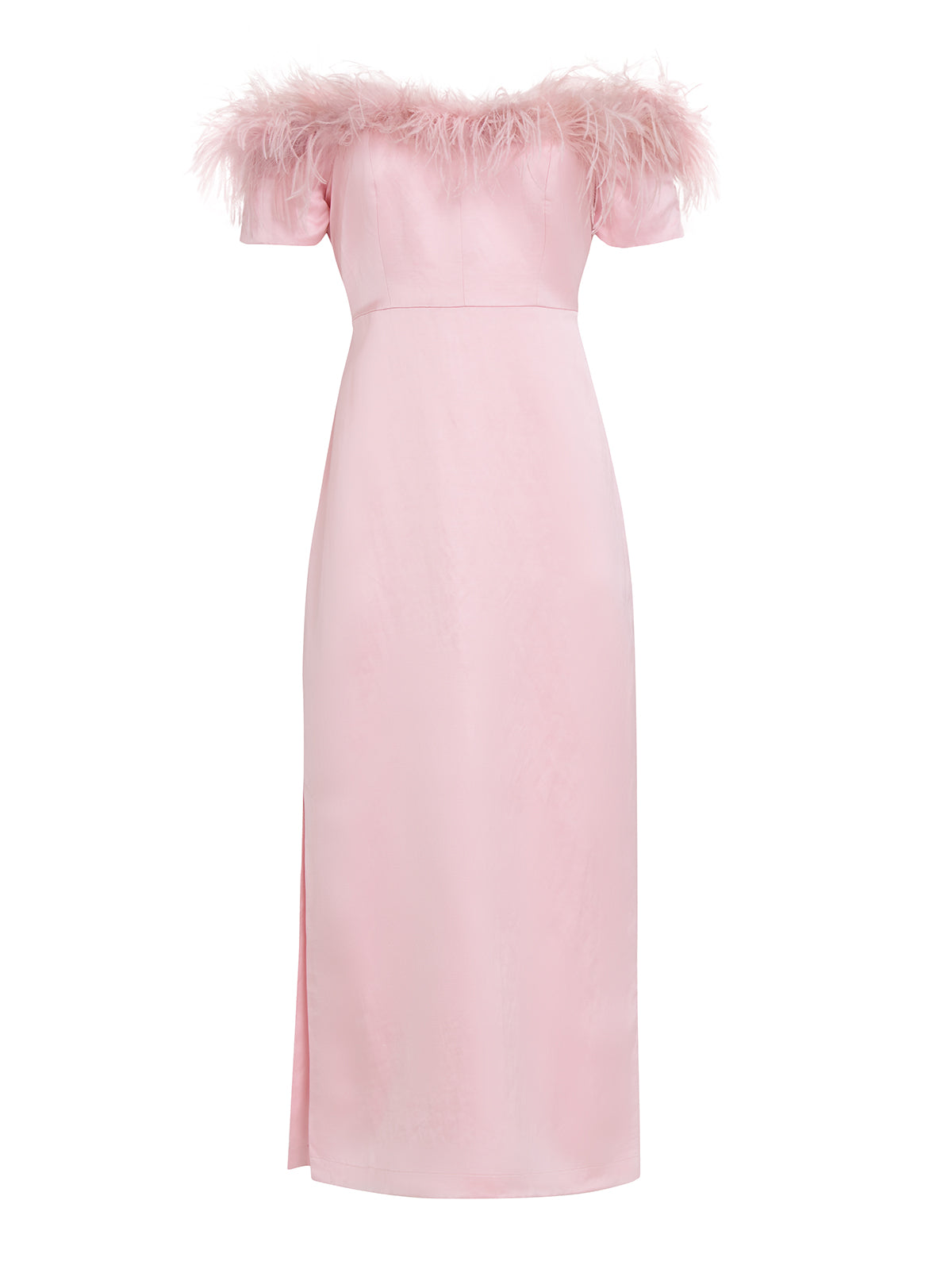 Vivien Pink Feather Midi Dress | KITRI Studio Vivien Pink Feather Midi Dress | KITRI Studio
