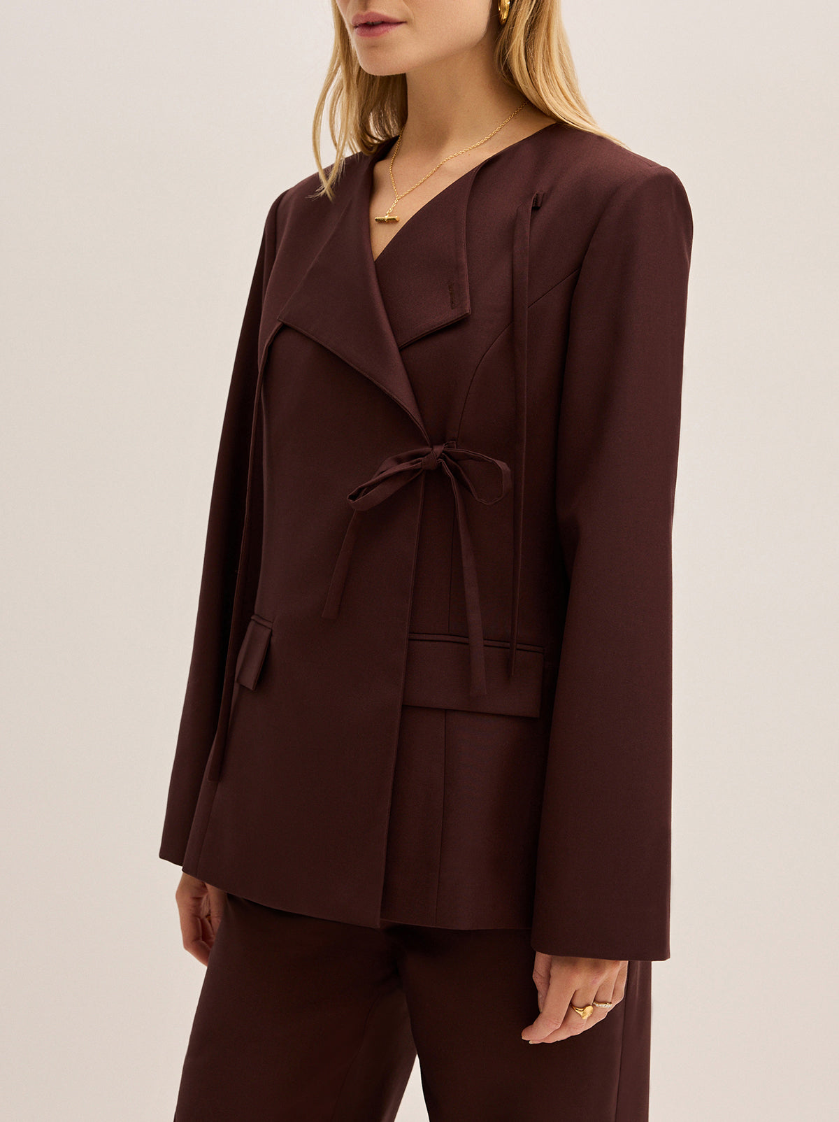 Vivienne Mocha Tailored Blazer By KITRI Studio