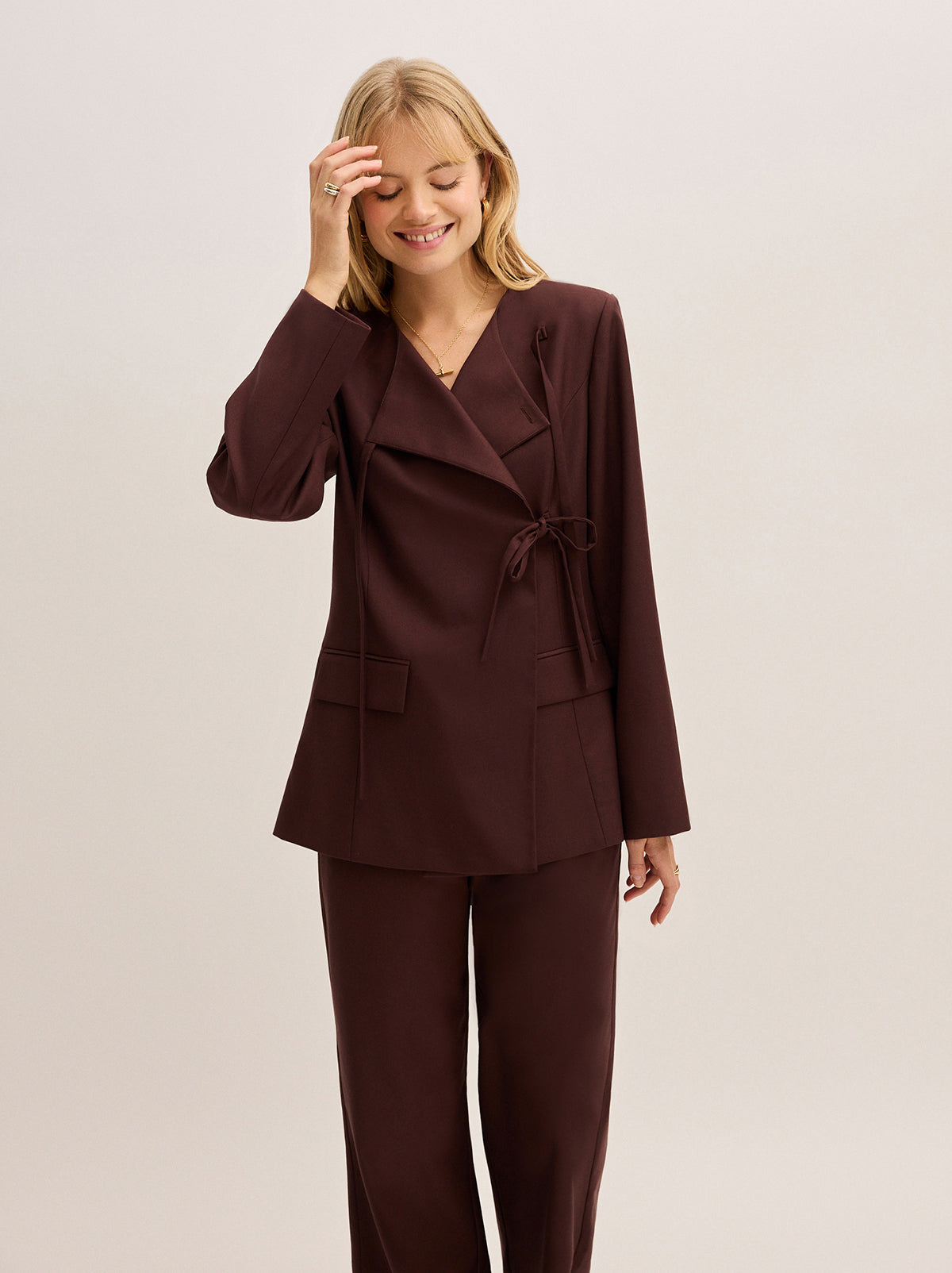 Vivienne Mocha Tailored Blazer By KITRI Studio