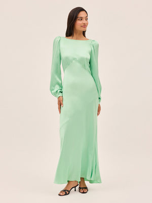 Yara Mint Satin Dress By KITRI Studio