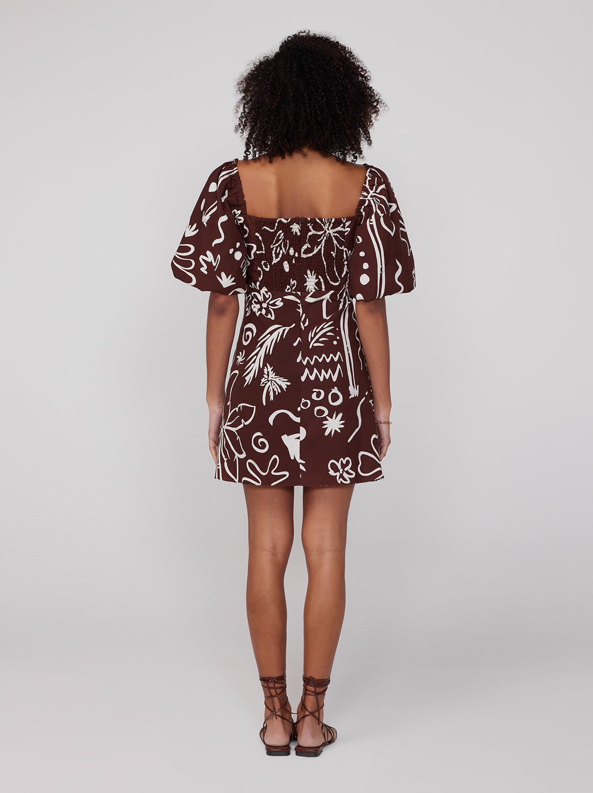 Zosia Coco Palm Print Mini Dress By KITRI Studio